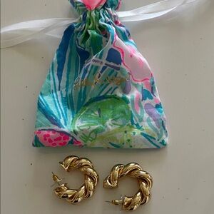 Lilly Pulitzer Gold Twisted Earrings